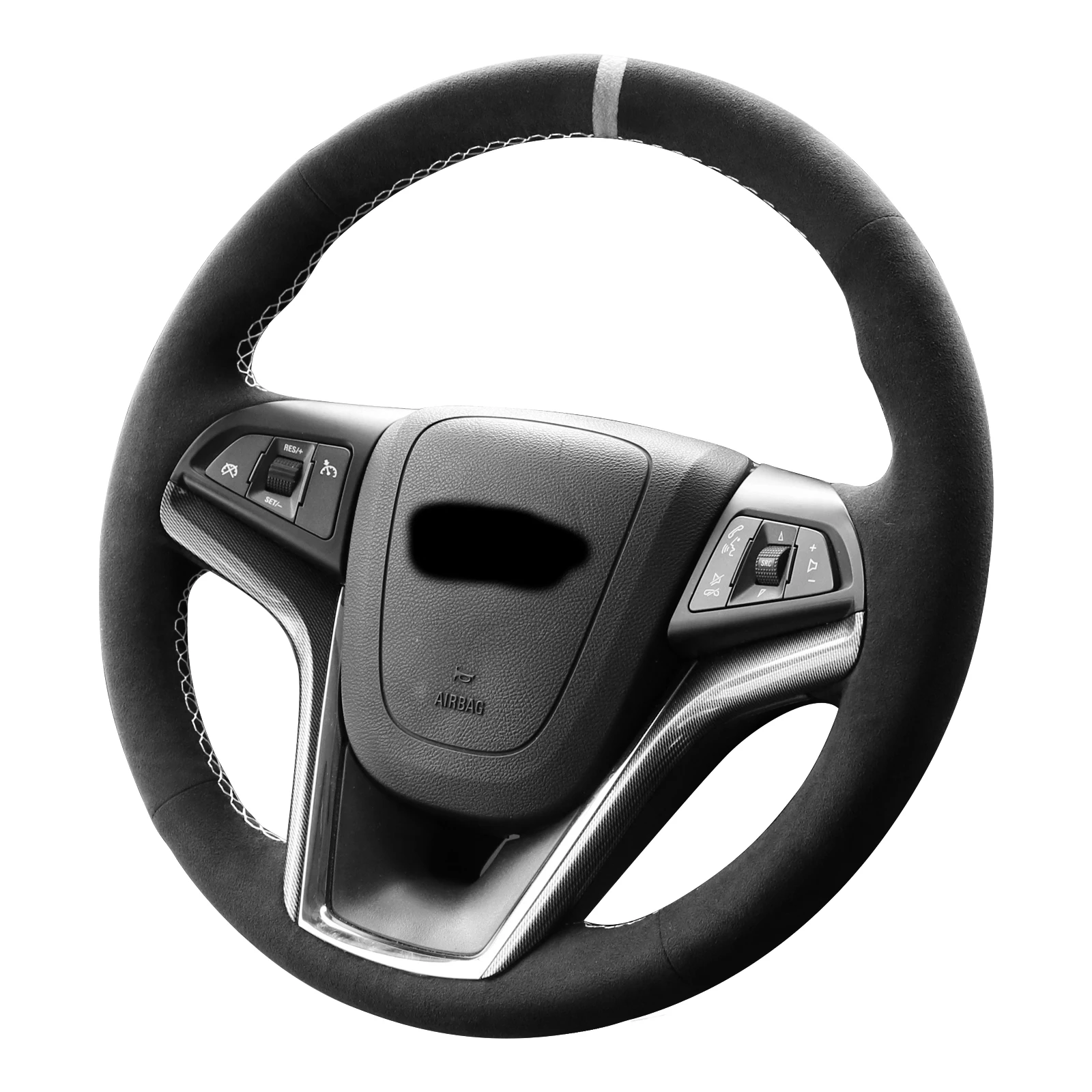 

Alfanxi Hand Stitch Alcantara Steering Wheel Cover Compatible with Chevrolet Malibu Volt 2011-2015