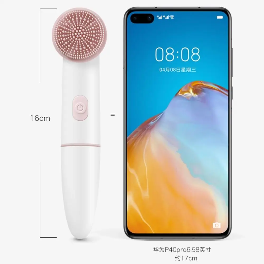 Waterproof Electric Facial Cleanser Two-in-one Silicone Vibrating Cleansing Brush Deep Cleaning Soft Exfoliating Facial Brush