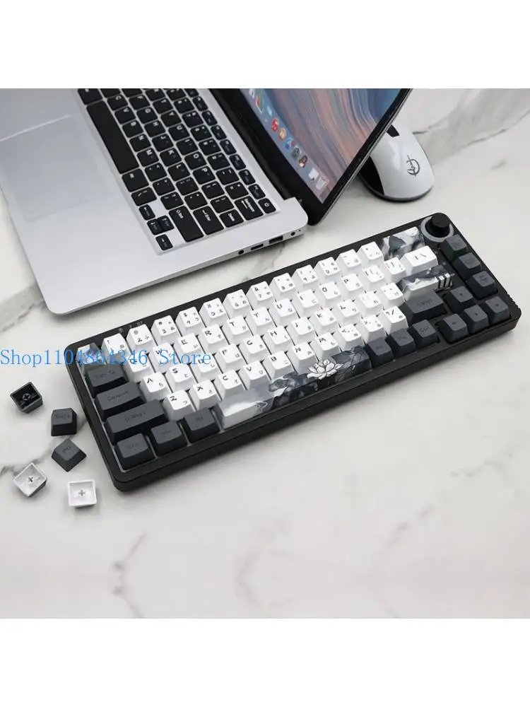 

652F 140 Keys Lotus for Key Caps Japanese PBT Dye Subbed OEM Profile Keycaps For MX Switches Mechanical Keyboard Keycap S