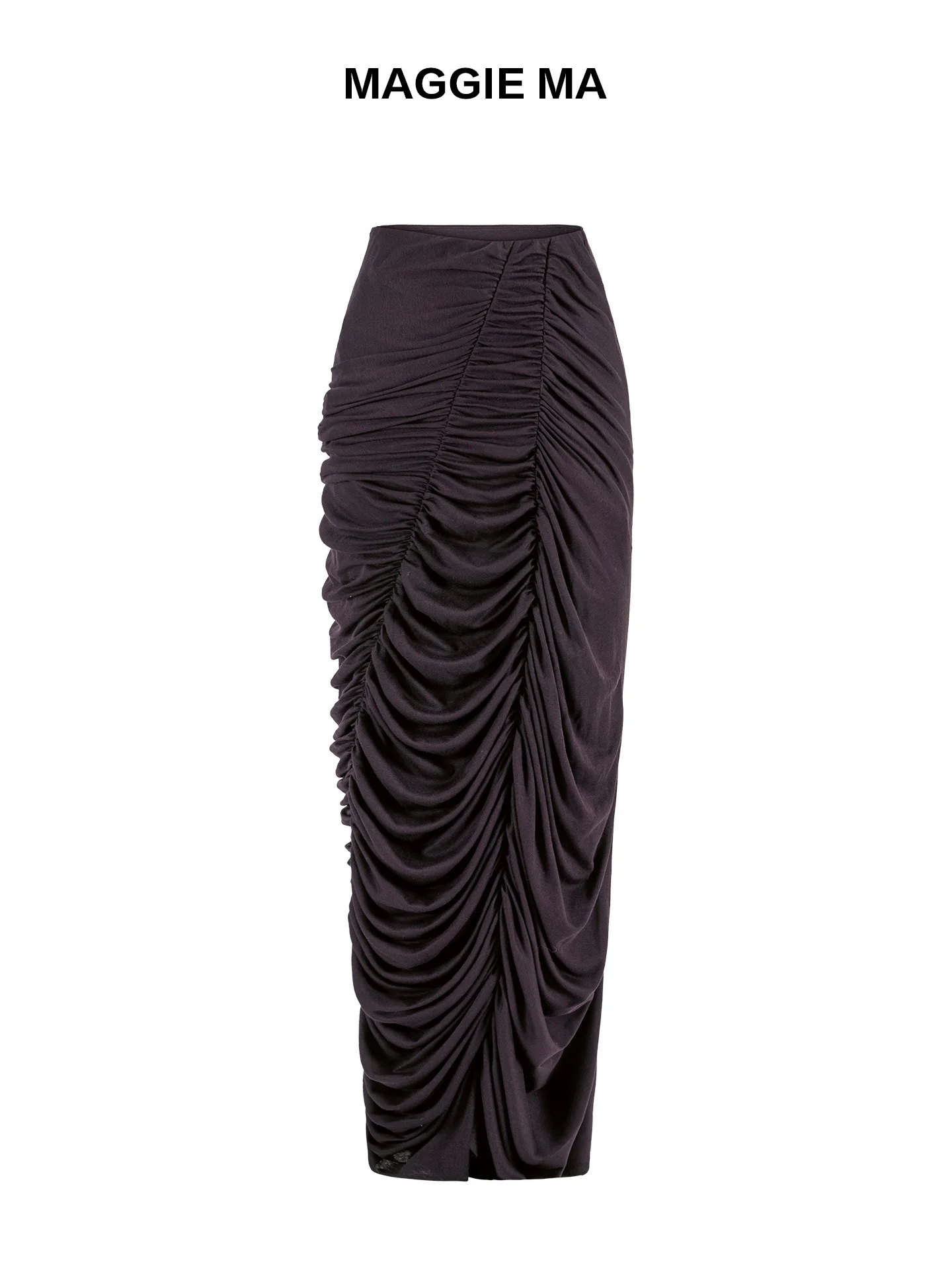 

Maggie Ma Spring 2026 High Waist Pleated Slim Fit Midi Skirt Purple Red Women's Faion Ele Sle Daily Office Wear