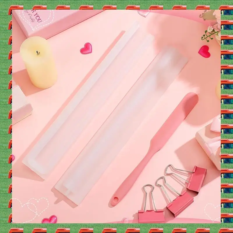 6 Piece Long Tube Silicone Mold Embedded Soap Mold Column Chocolate Candy Mold For Handmade Candle Cake Making