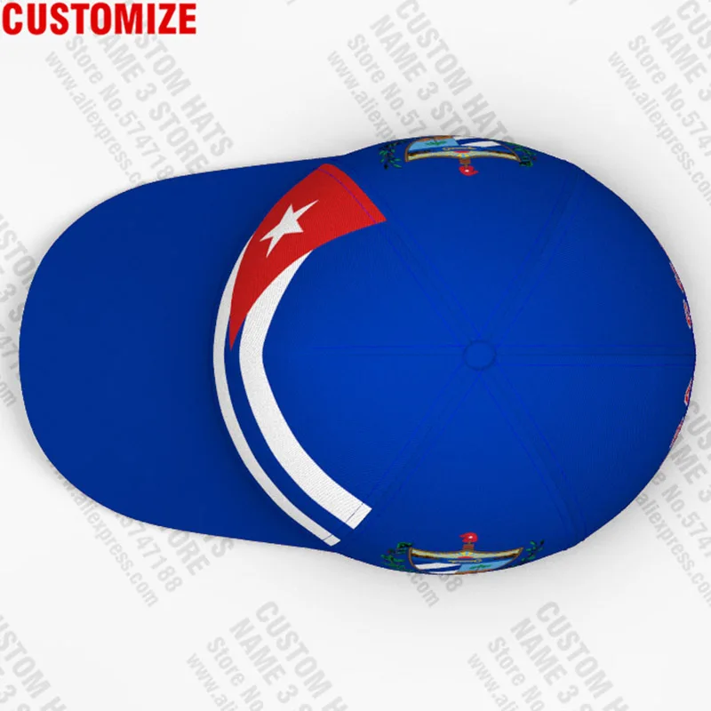 Cuba Youth Student Hat Diy Custom Name Number Print Photo Nation Flag Spanish Country Republic Cu College Casual Baseball Cap