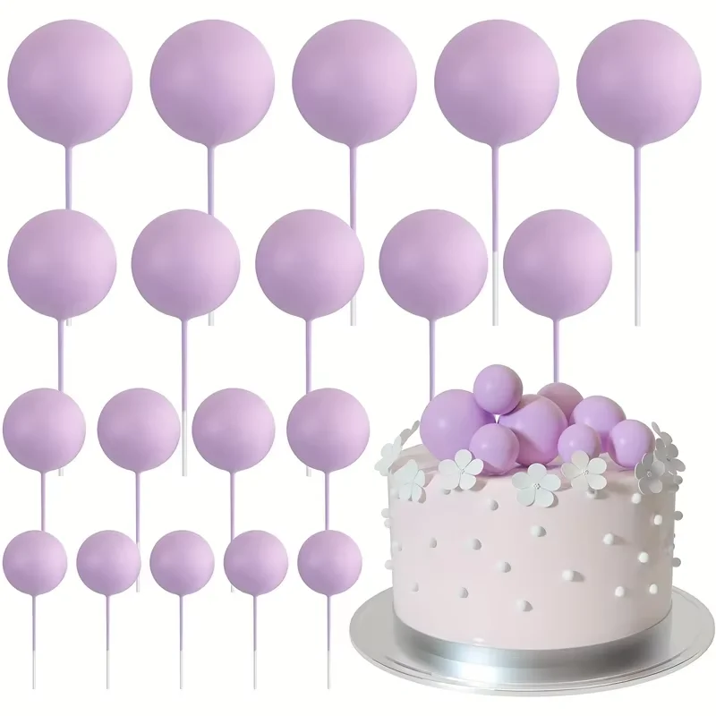 20 Stuks Cake Goud Zilver Bal Gelukkige Verjaardag Cake Topper DIY Cupcake Vlag Bruiloft Kerst Bal Decor Baby Verjaardag Decoratie