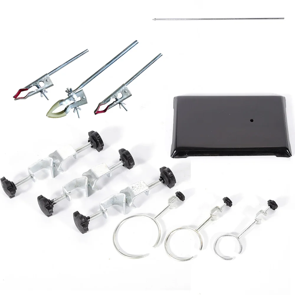 LOYALHEARTDY 60cm Laborstativ Platte Stab Klemme Muffe Stativmaterial Kühlerhalter Kit Für Chemie Physikalische Experiment