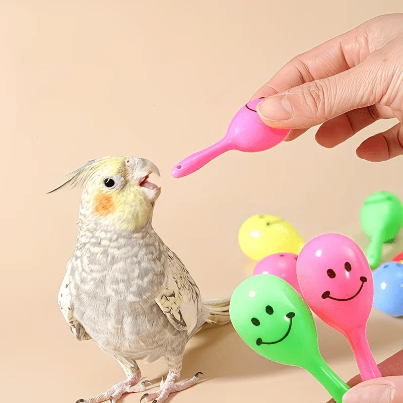 10 Stück Papageien-Kauspielzeug – Papageien-Glockenspielzeug zur Linderung von Langeweile und zur Selbstbeschäftigung, farbenfrohe, fröhliche Löffelbälle – Detail 3