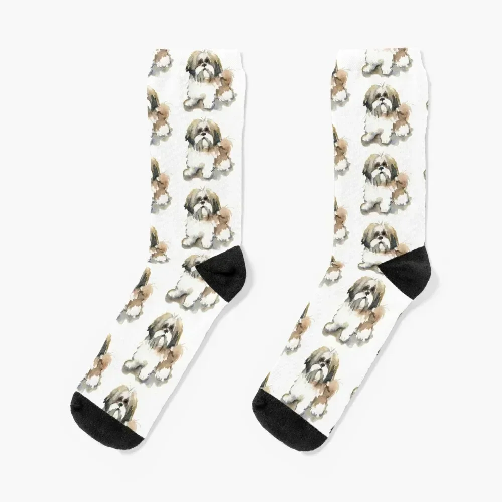 

Cute Watercolour Shih Tzu 1 Socks gift fashionable Socks Women Men's