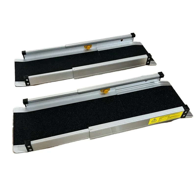 Portable Retractable Aluminum Wheelchair Ramp, Anti-slip Stair Climbing Barrier-free Aid for Wheelchairs & Mobility Scooters
