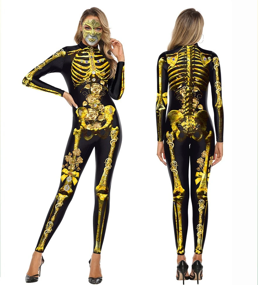 

Комбинезон с 3D-скелетоном на Хэллоуин для женщин и взрослых