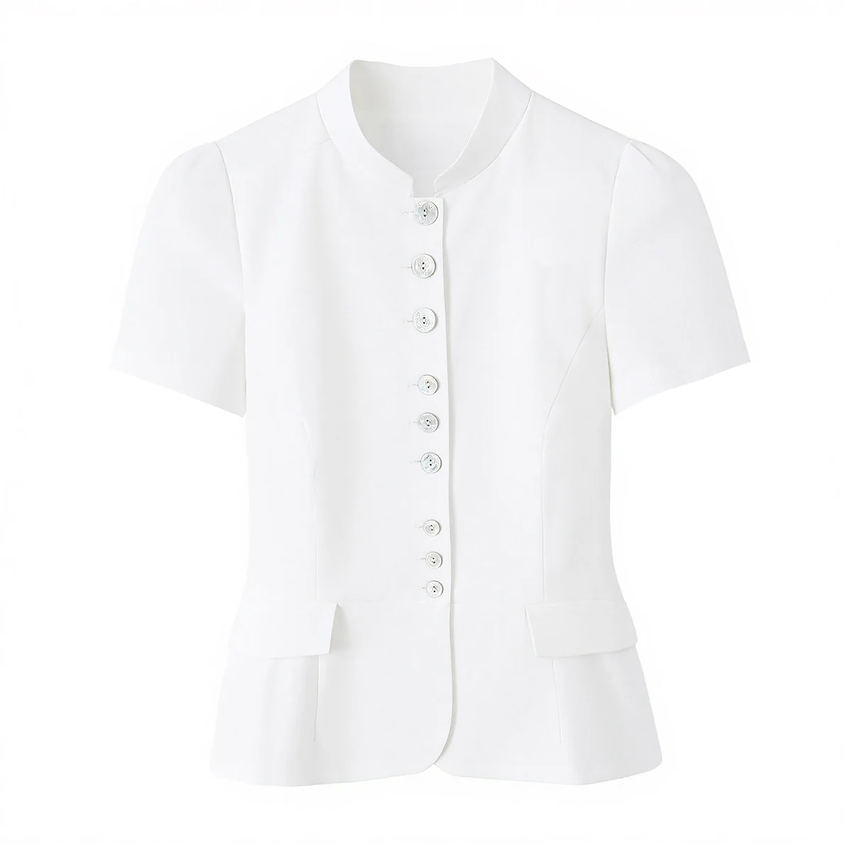 Damen Schickes Freizeit-Slim-Fit Kurzarm-Hemd KONDALA 2026 Sommer Trendiges Einreihiges Oberteil Weibliche High-Street Pendler-Hemden Top – Detail 26