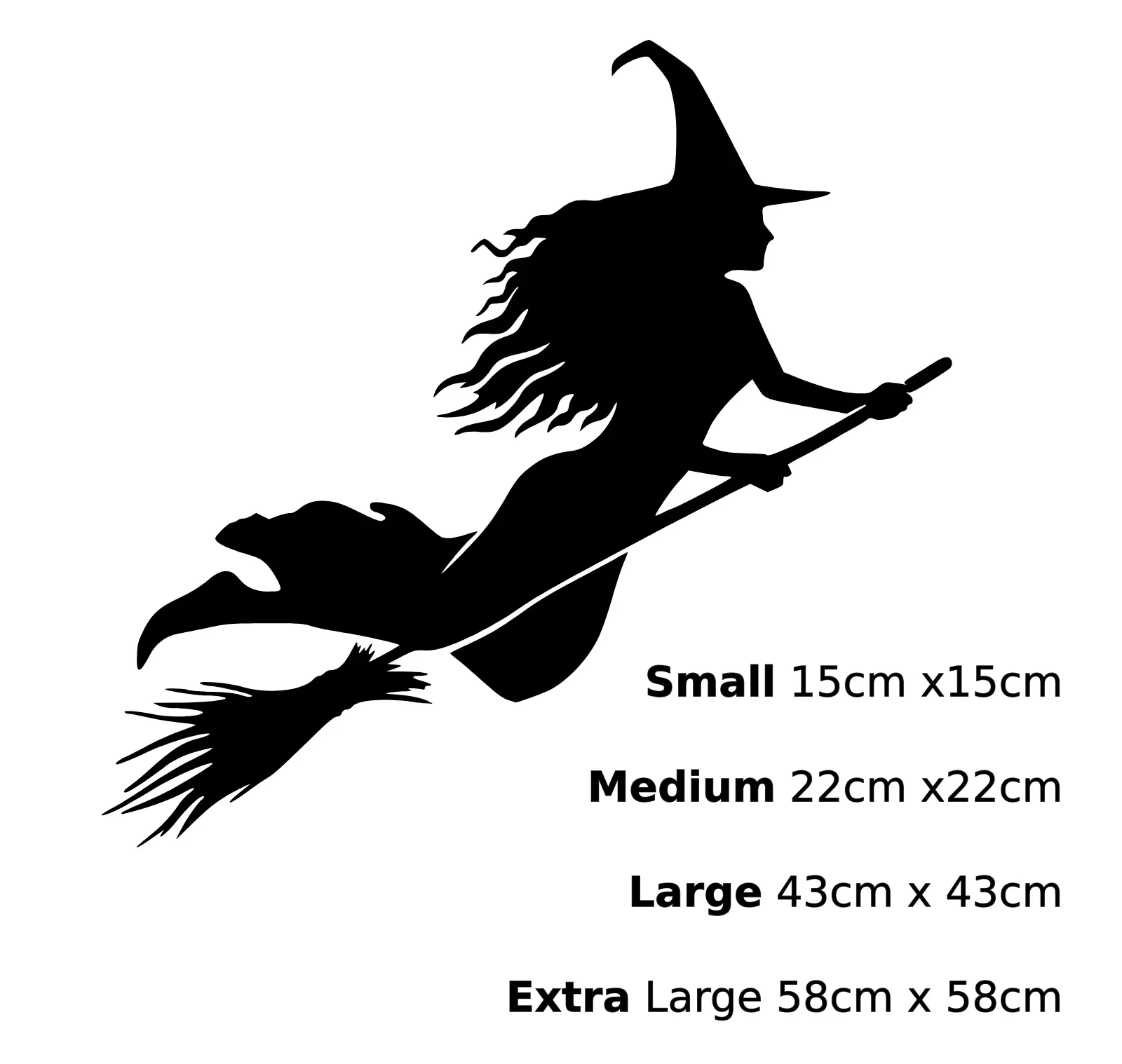 Witch on Broomstick Halloween     Vinyl  Decal Wall Art Sticker removeable decor  self-adhesive environmentally