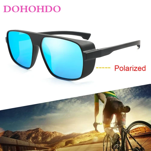 Imagen 2 del producto Gafas de sol polarizadas para hombre, gafas de sol cuadradas con cristales espejados de diseñador de marca para mujer, gafas de sol con revestimiento para conducir, gafas de sol WarBLade