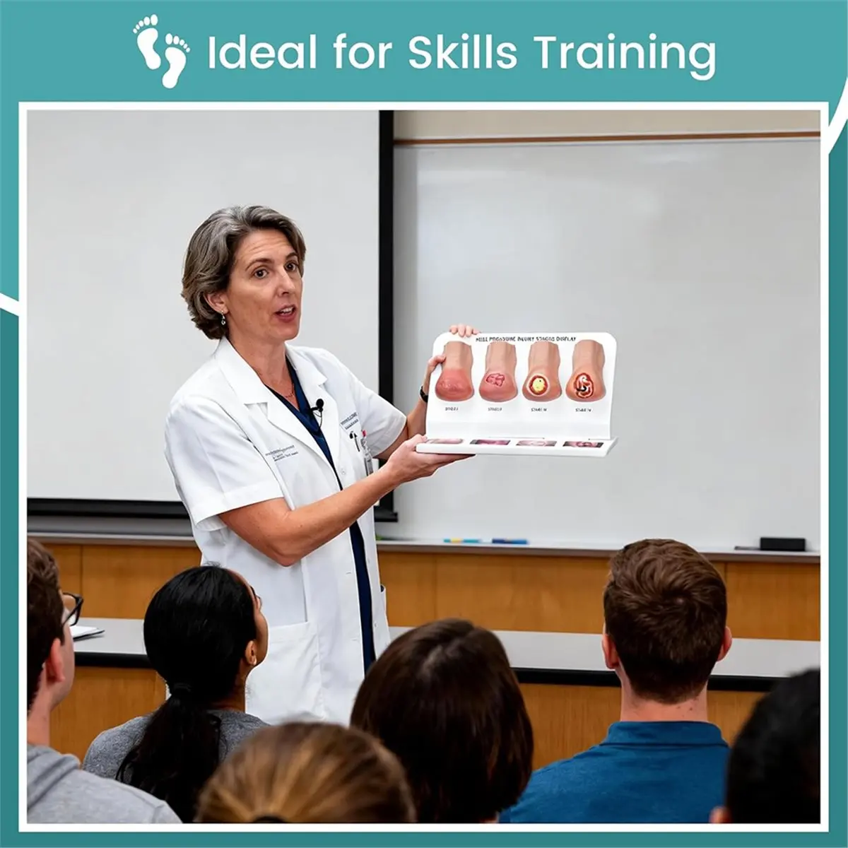 Heel Pressure Injury Stages Model, Heel Ulcer Demonstration Model, Bed Sore Stages Education Tool for Training