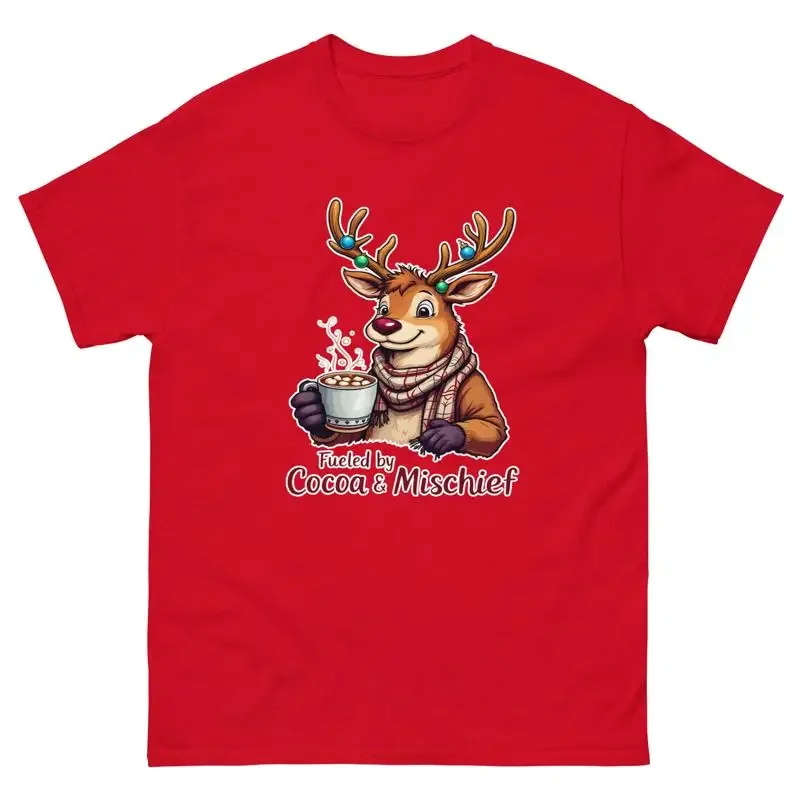 Fueled By Cocoa And Mischief Christmas Xmas Funny T Shirt