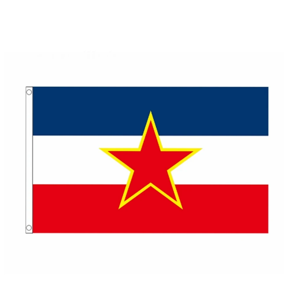Bandera Nacional de la Jugoslavia - Banner colgante con impresión digital de poliéster de 90 x 150 cm para decoración de paredes interiores y exteriores