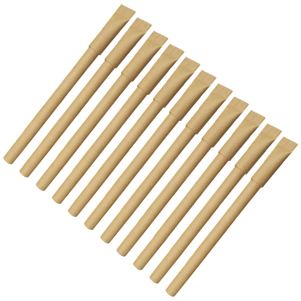 

15pcs Kraft Paper Ballpoint Pens Black Practical Writing Pen For School Office Study Drawing Signature Students Pen