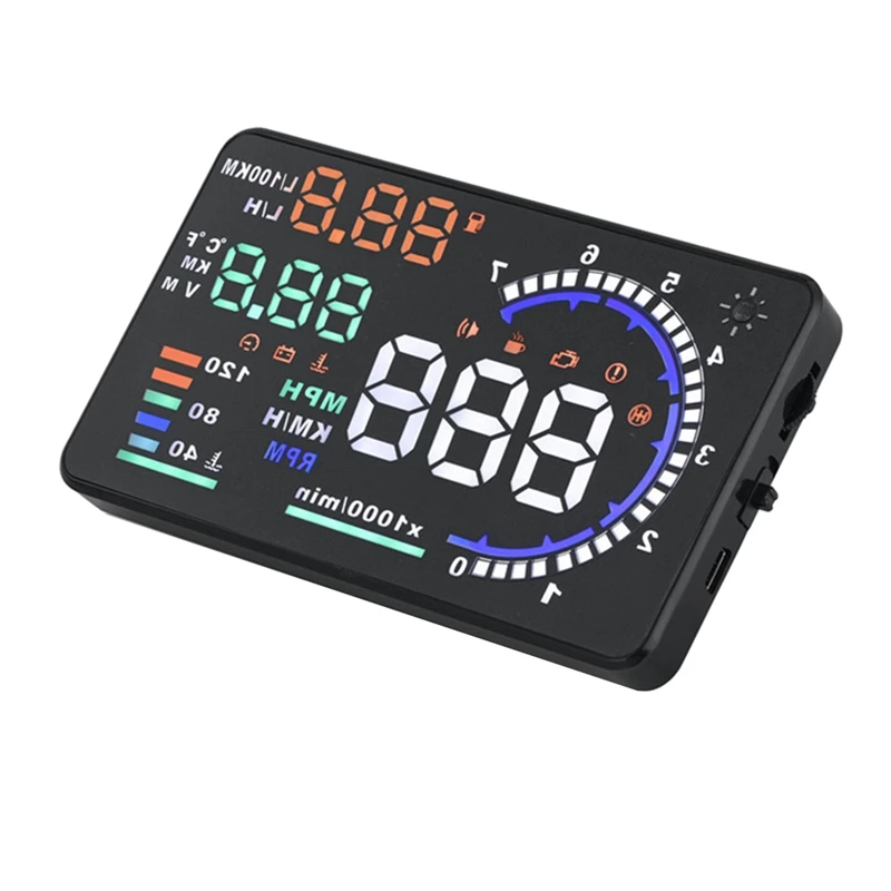 A8 5.5 Inch HUD OBD2 Head-Up Display For Car Digital Speedometer Windshield Projector Overspeed Alarm