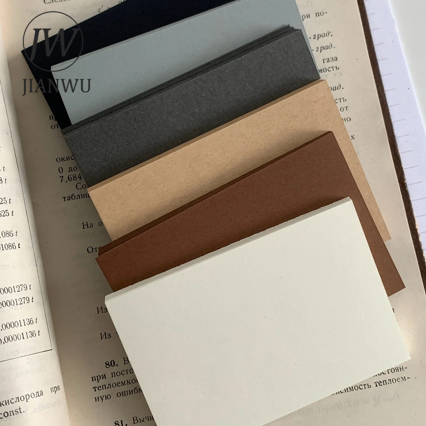 

JIANWU 300pcs/250pcs Vintage Colorful 3 Hole Inner Page Material Collage Creative DIY Journal Student Supplies Stationery