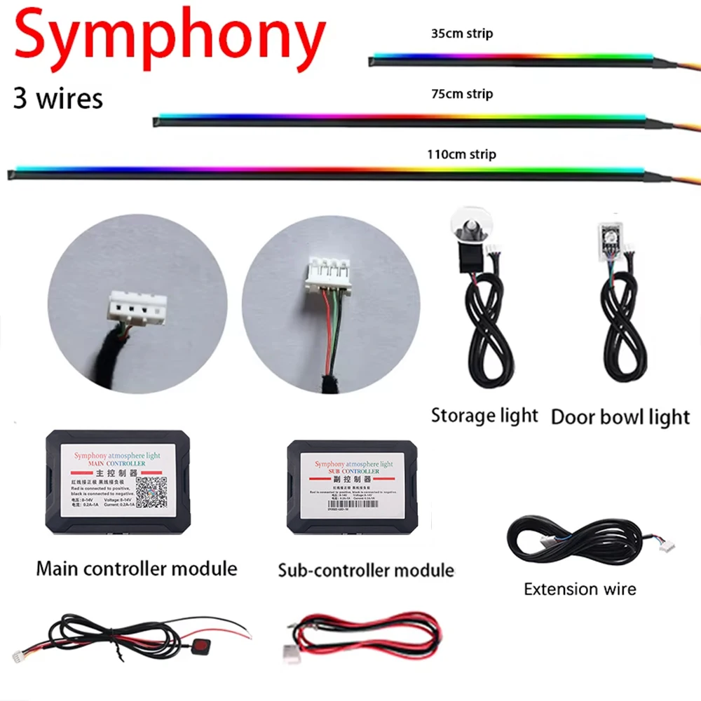 Symphony Full Colors Ambient Light Parts / Streamer Rainbow 3 Pins, 3 Wires