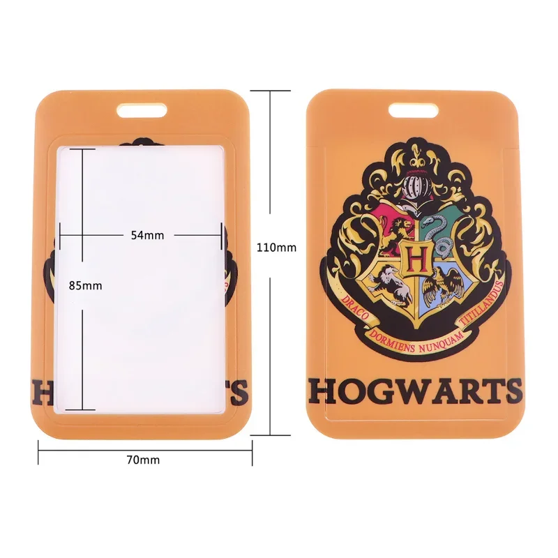 2024 Anime Hogwarts Badge Card Cover School Bus Card Holder Long Rope Neck Strap Subway Card Case Waterproof Protective Cover