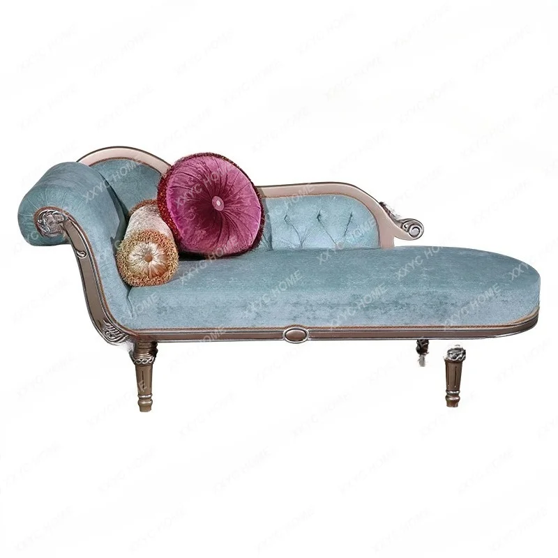 XX Neoclassical court concubine chair fabric solid wood leisure lazy chair