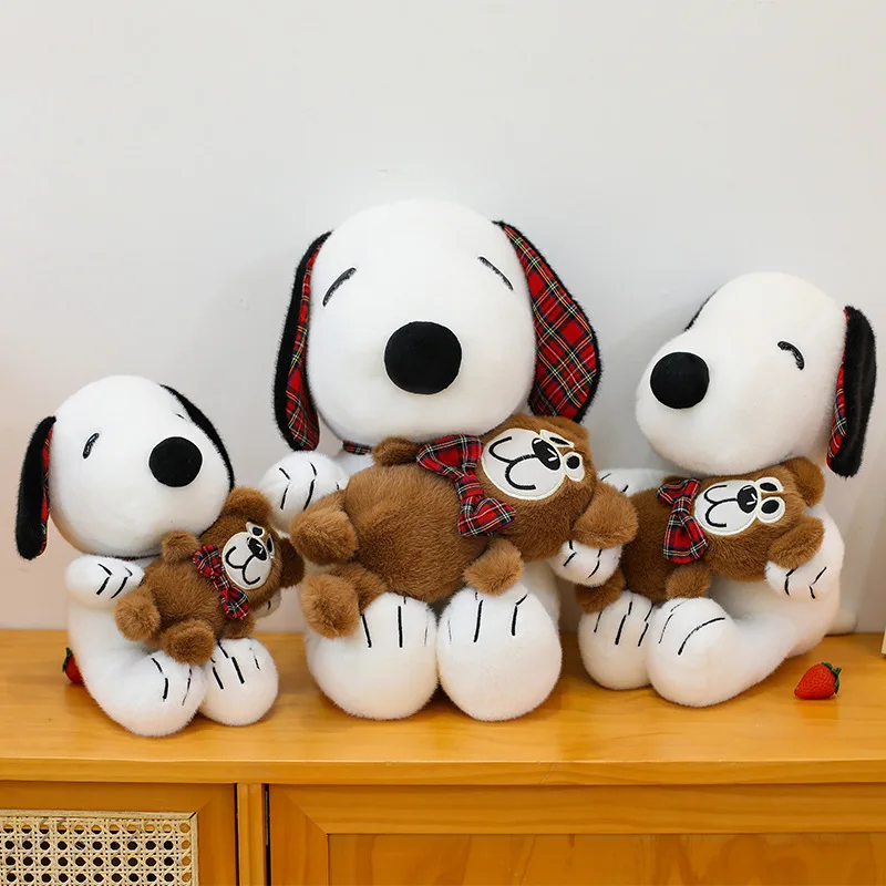 

New Miniso Snoopy Plush Toy Kawaii Holding Little Bear Snoopy Plush Doll Ins Korean Cartoon Anime Couple Birthday Gift