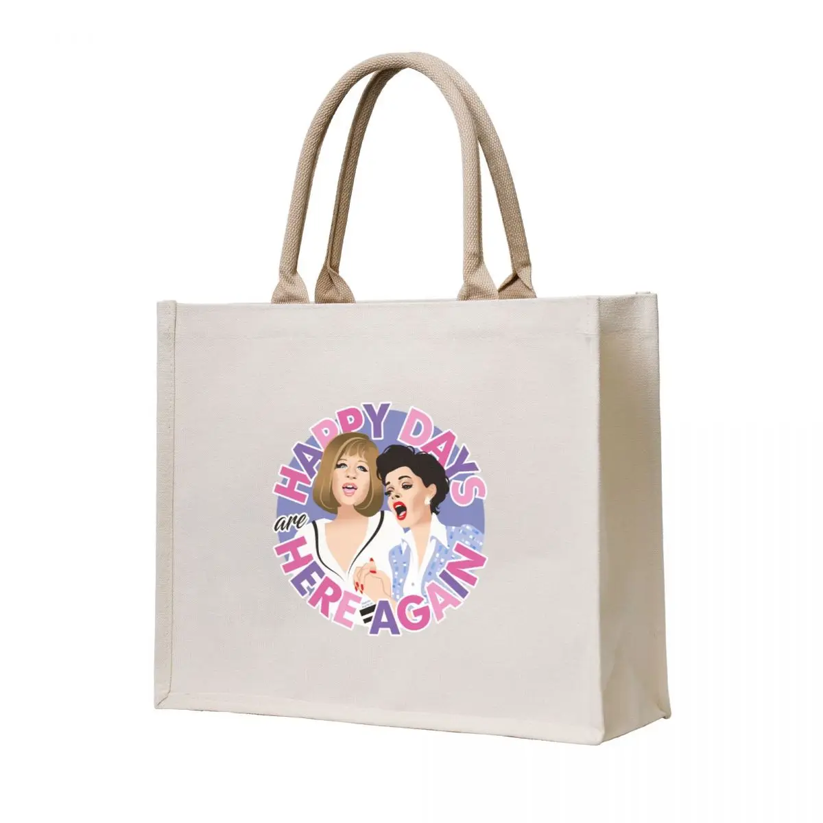 

Happy days Tote Bag Canvas cute pouch bag Women's shopper bags for women