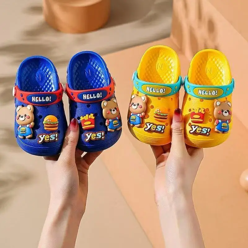 2026 New Children's Sandals Unisex Kids 2-6 Years Old Walking Baby Cute Cartoon Anti-slip Covered Toe Clog Shoes