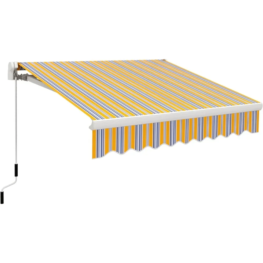

Patio Retractable Awning, Manual Exterior Sun Shade Deck Window Cover