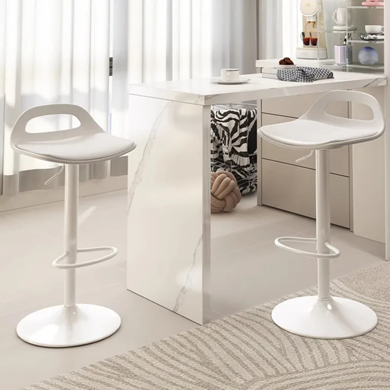 

White Adjustable Bar Chairs Modern Minimalistic Plastic Design Swivel Chair Nordic Comfortable Taburete Alto Home Furniture