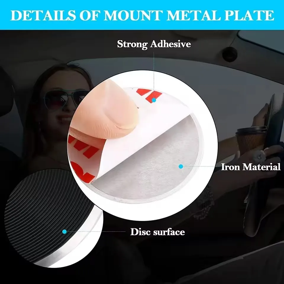 Thin Metal Plate Disk For Magnetic Car Phone Holder Iron Sheet Sticker Disk For Magnet Tablet Desk Phone Car Stand Mount Round - view 4