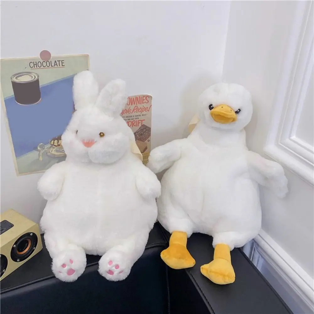 Duck Rabbit Shape Anime Plush Backpack Fashion Large Capacity Soft Plush Shoulder Bag Cute Cartoon Kawaii Bag Women Girls