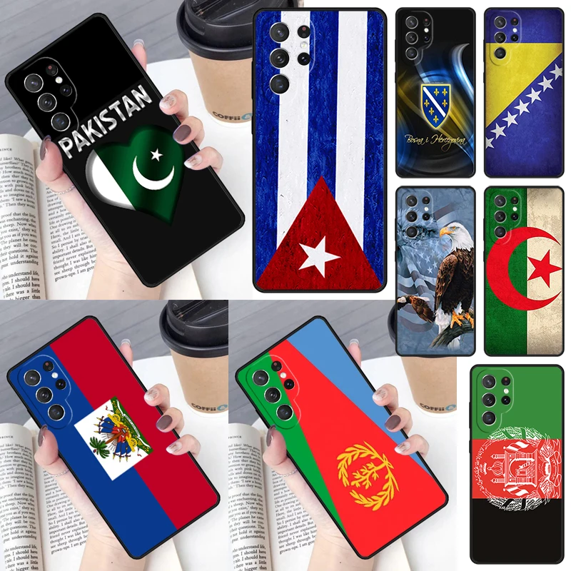 Algeria Afghanistan Bosnia British Pakistan Flag For Samsung Galaxy S23 Ultra S22 S20 S21 S10 Plus Note 10 20 Ultra phone Case