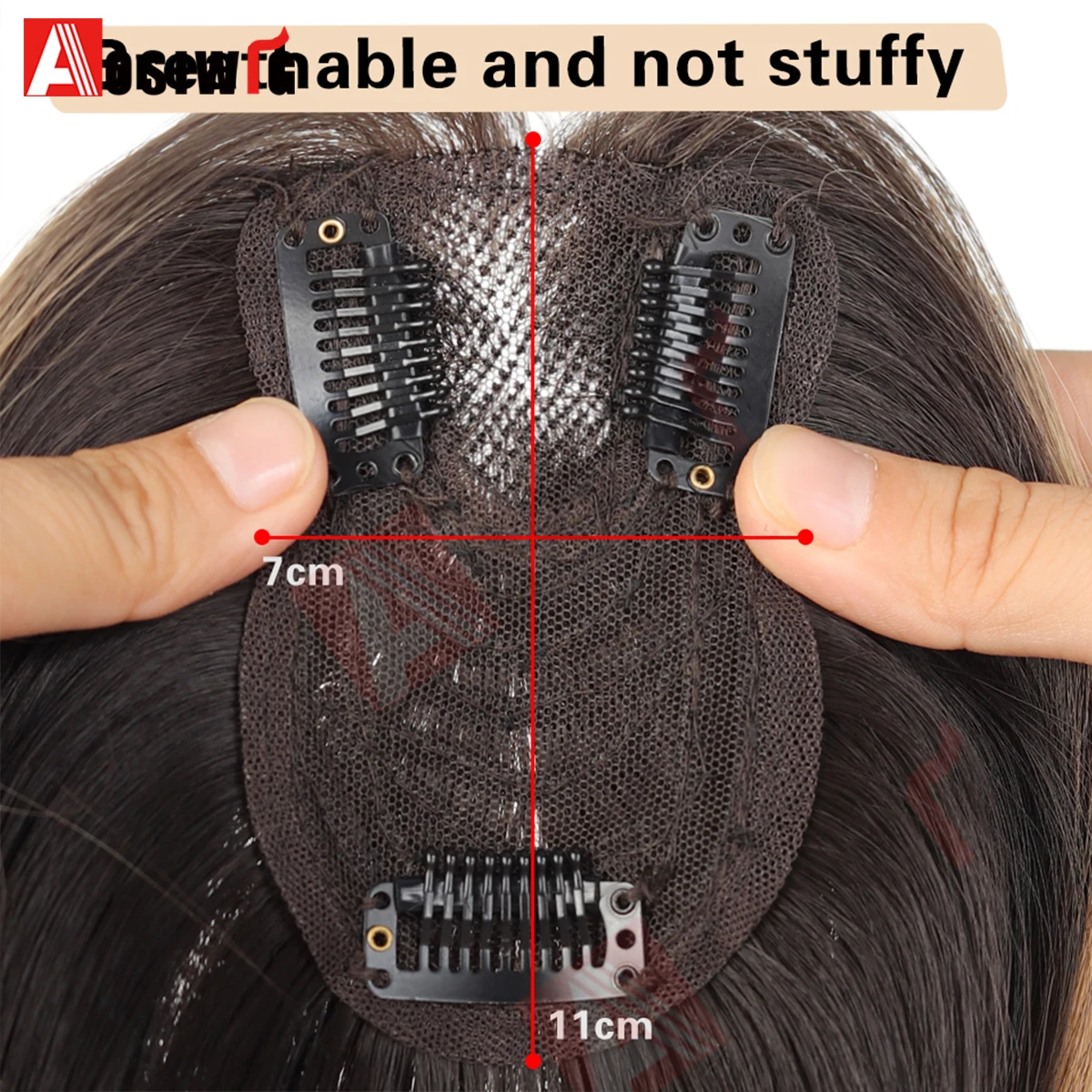 

Синтетический 16-дюймовый топпер для наращивания волос, черный выделенный льняной золотой средней части, прямой покрытие, белые волосы, закрытие волос