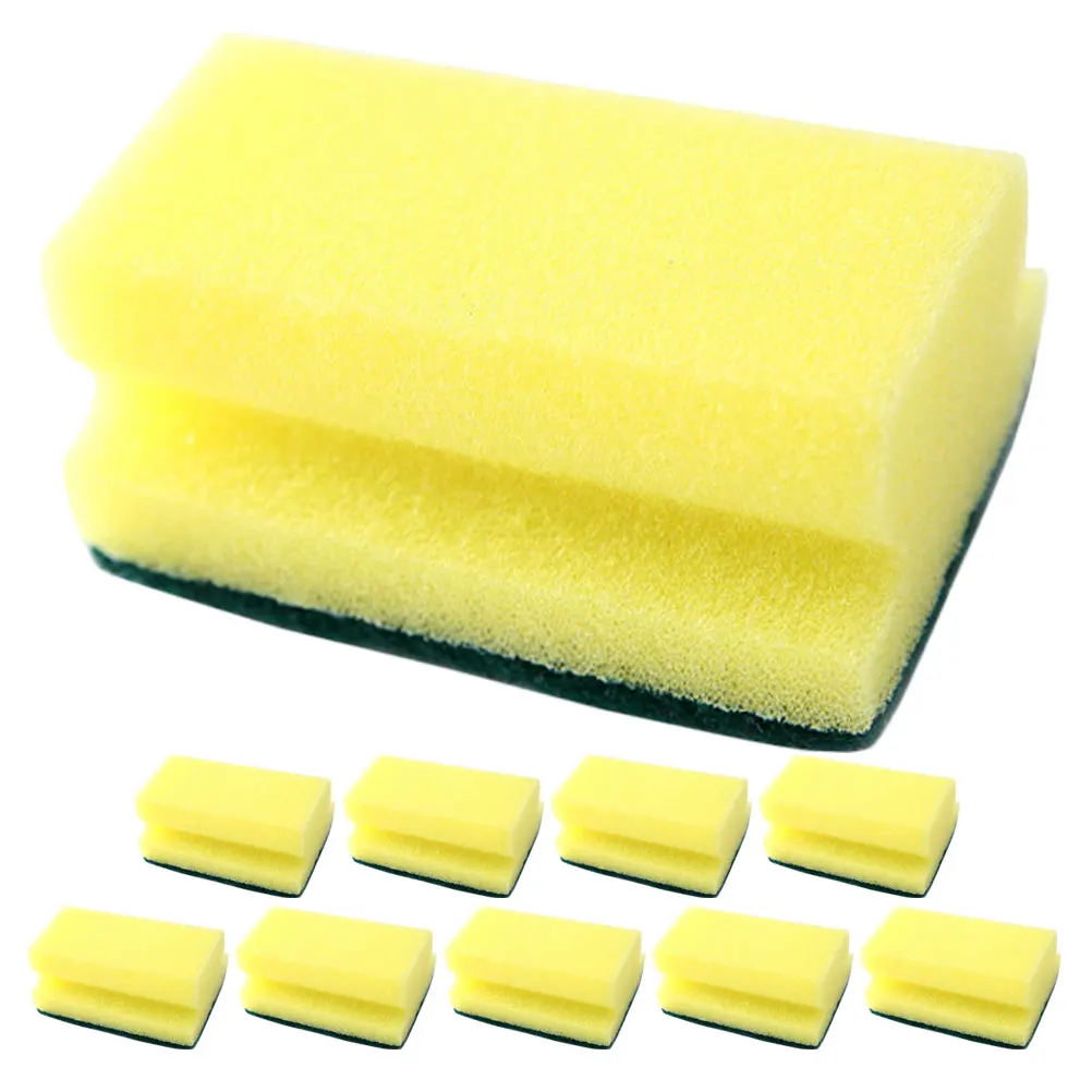

10pcs Cleaning Sponge Pad Scrub Scouring Sponges for Kitchen Dish Pots Reusable Non Scratch Eco Friendly
