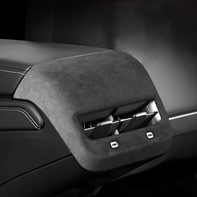 Center Armrest Rear Air Vent Decorative Frame Super Suede Accessories For Tesla Model 3 Model Y 2018 2019 2020 2021 2022 view 5
