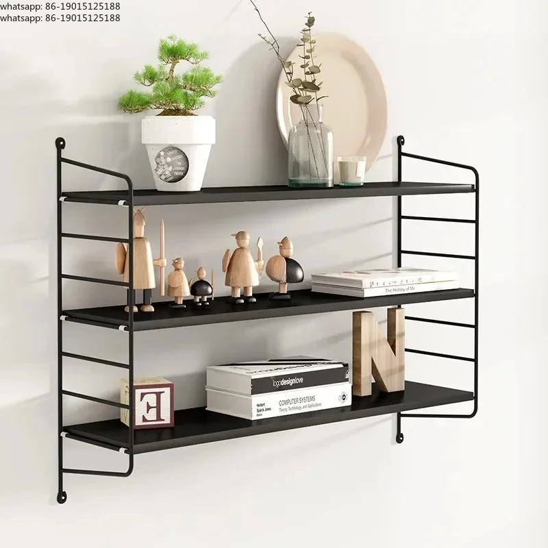 Wall shelf iron TV wall decoration partition living room no punch kitchen rack seasoning frame save space shelf organizer