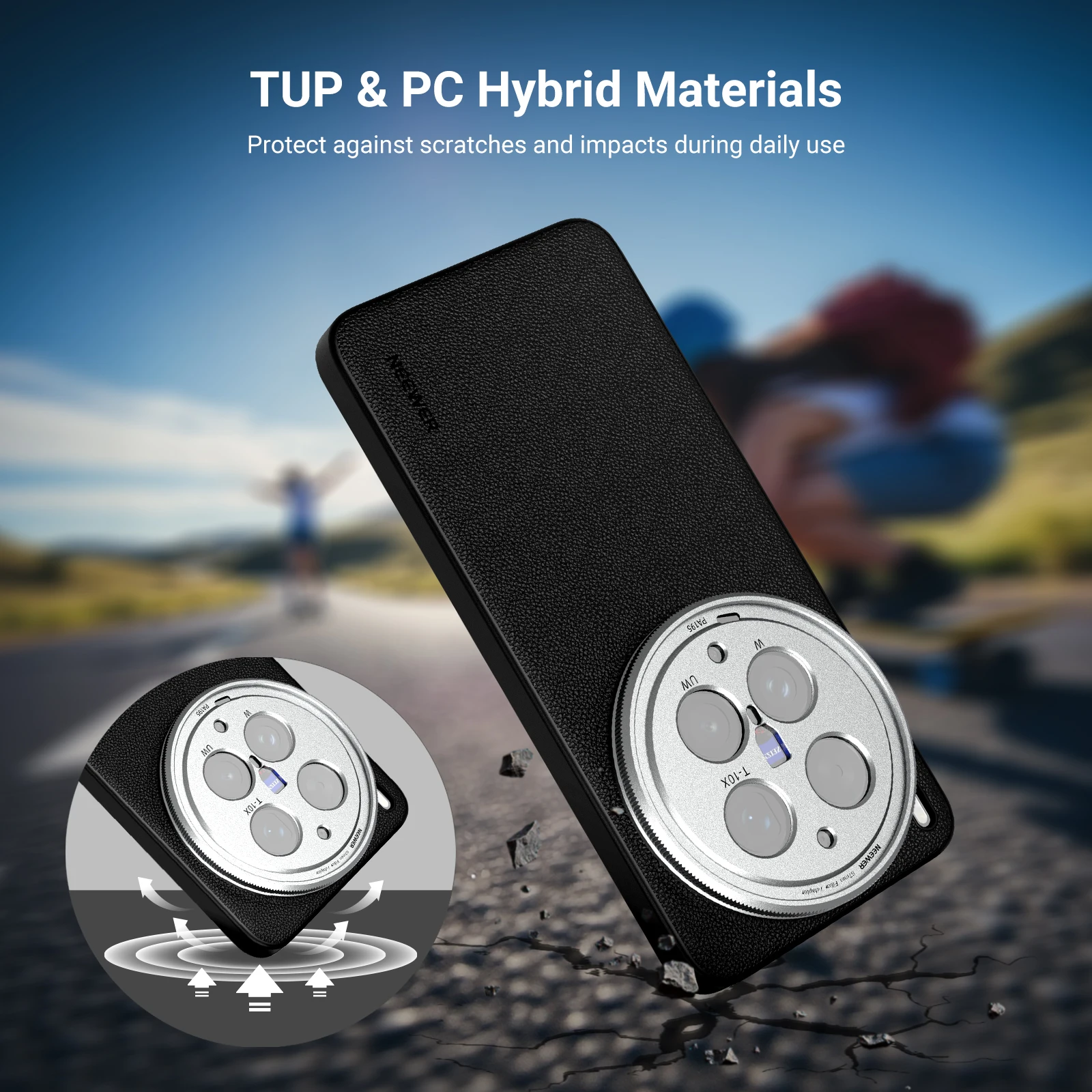  NEEWER Schutzhülle für VIVO X300 ULTRA/PRO, TPU + PC Lederhülle mit 17mm Objektivhalterungen & 67mm Filteradapter – Detail 7