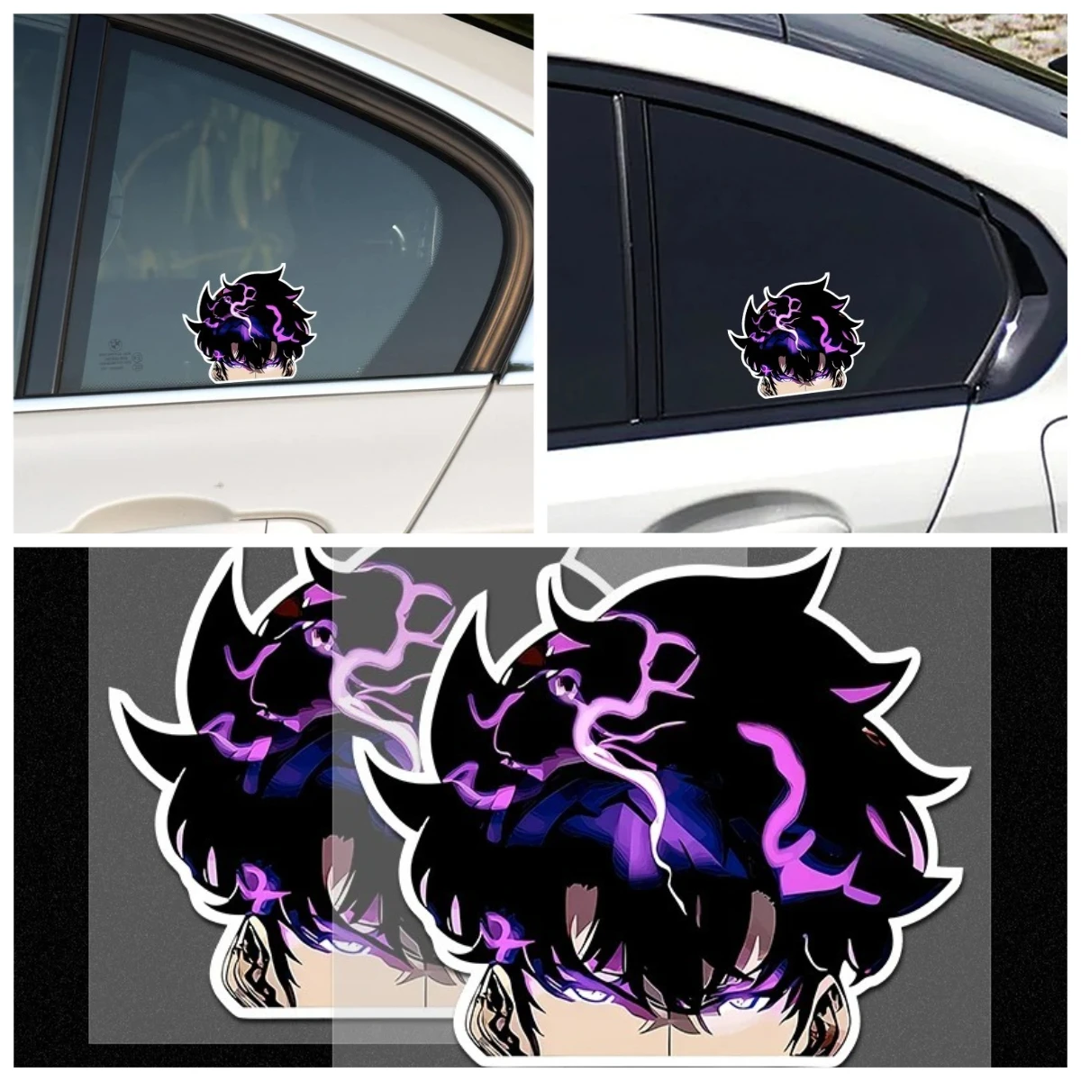 

Car Sticker Anime I Upgrade Alone Character Eye Vinyl Decal Waterproof for Car Window Motorcycle Helmet JDM Exterior Decor