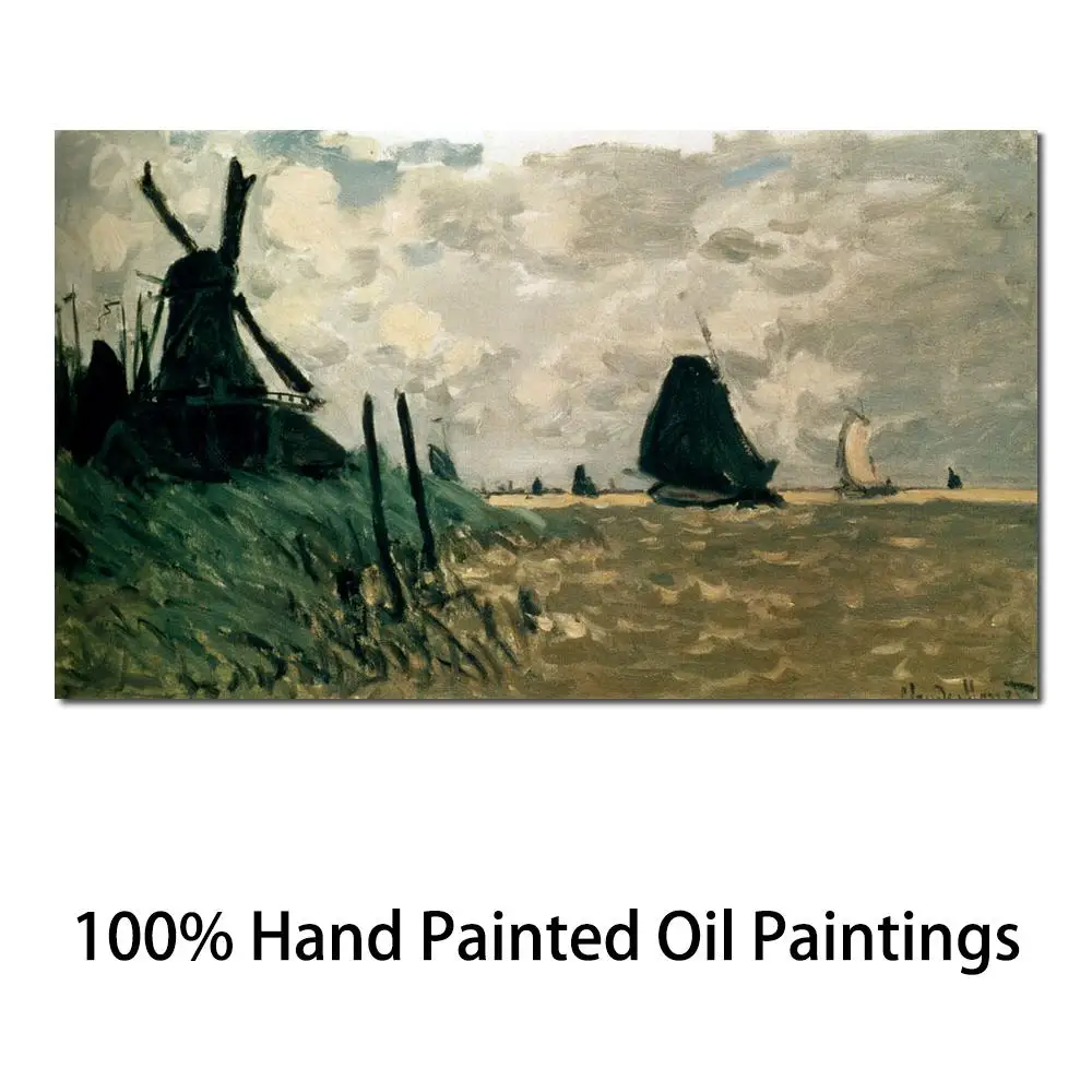 

Canvas Art Online Claude Monet Paintings A Windmill Near Zaandam High Quality Hand Painted