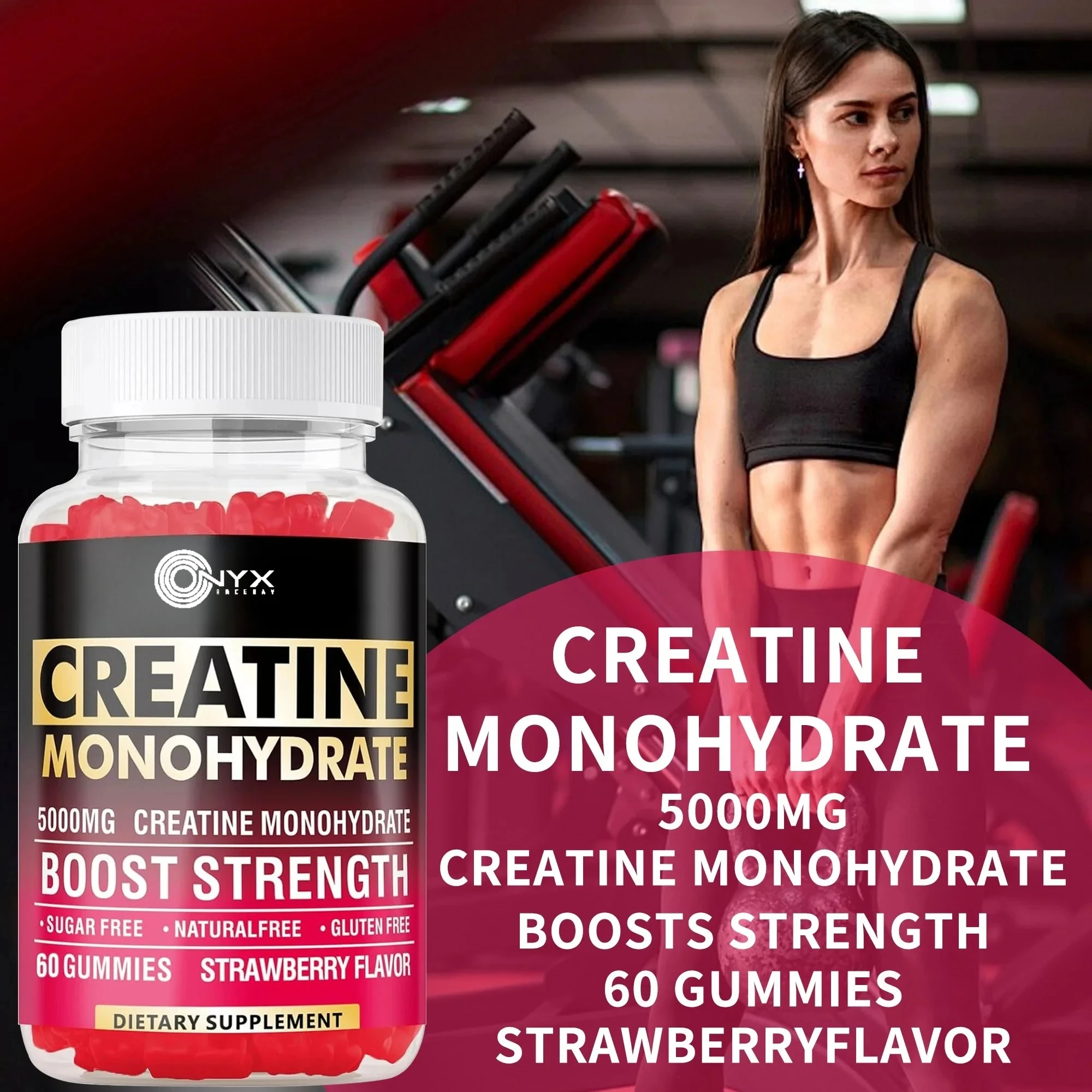 Creatine Monohydrate Gummies for Men & Women - Improve Athletic Performance and Recovery, Build Muscle Mass