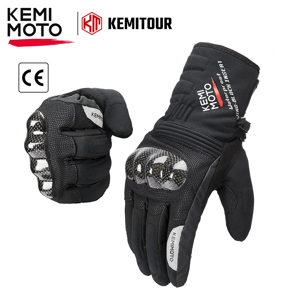 

KEMiMOTO Windproof Winter Motorcycle Gloves Waterproof Touch Screen Moto Motocross Motorbike Riding Gloves Carbon Protective