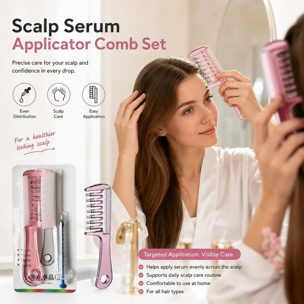 Scalp Liquid Applicator Comb Massager Hair Growth Serum Oil Guide Brush Scalp Hair Care Tool Multi Functional Detachable