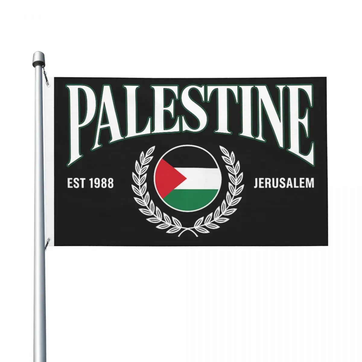 Palestine Jerusalem Flag EST 1988 Flag Funny Polyester Hanging Flags 90X150cm Design Banner For College Dorm Room Bedroom