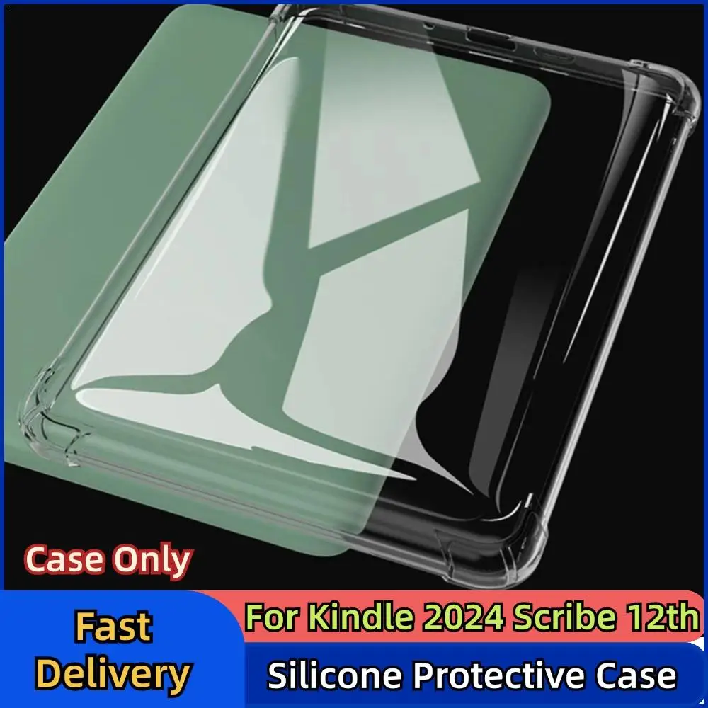 สําหรับKindle Paperwhite 6/ Scribe 2024 12th Generationซิลิโคนป้องกันกรณีโปร่งใสน้ําหนักเบาScratch-Proofปกหลัง