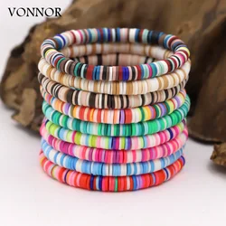 3 Pieces Bracelets for Woman Boho Colorful Clay Beads Wrist Jewelry Multicolor Summer Beach Bracelet Female Accessories