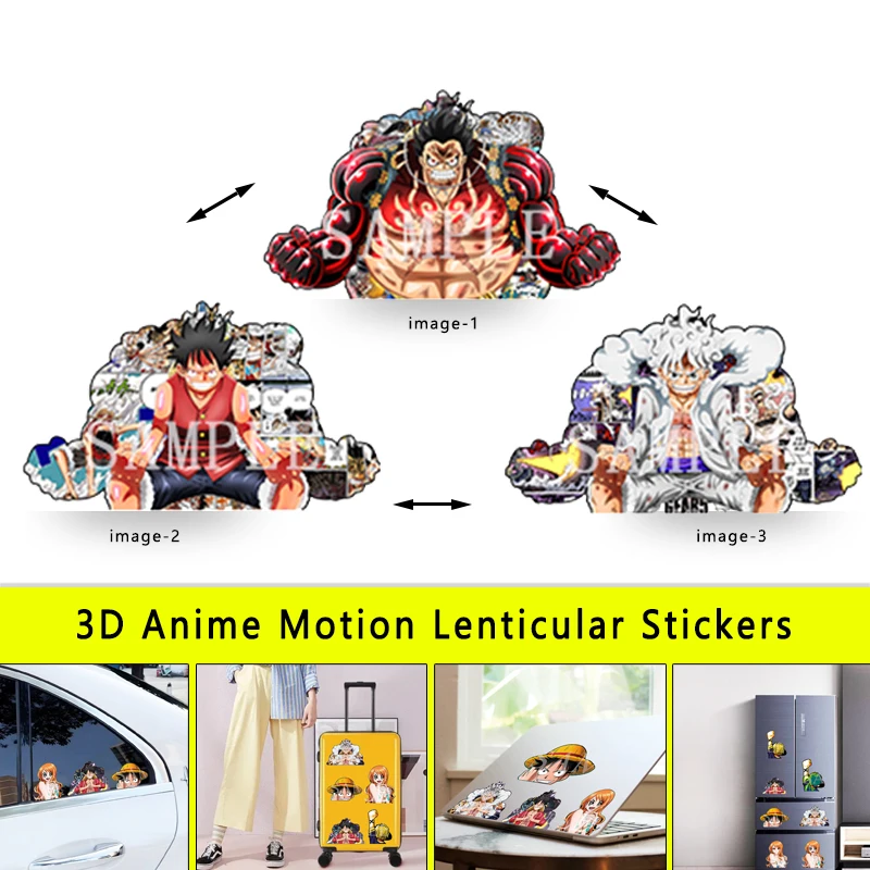 ONE PIECE  Anime Motion Sticker Luffy Gear4/5 Sticker Anime Waterproof Decals for Cars,Laptop, Refrigerator, Etc Toy Gift