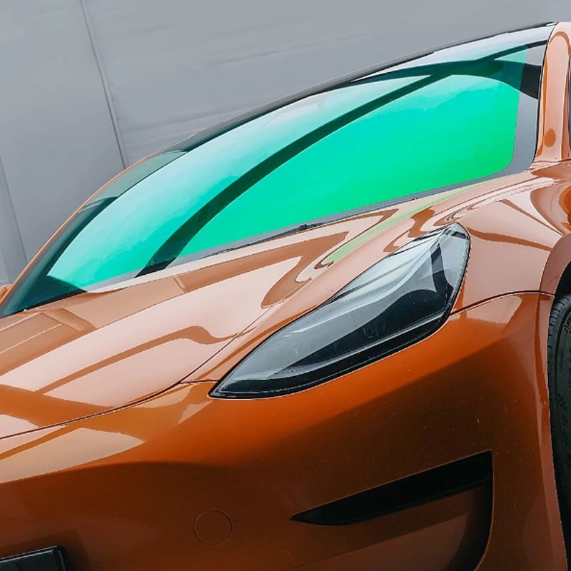 

VLT 64% Car Window Tint Film PET Safety Solar Tinted Window Film Windshield Explosion Proof Window Film Green Color for Car
