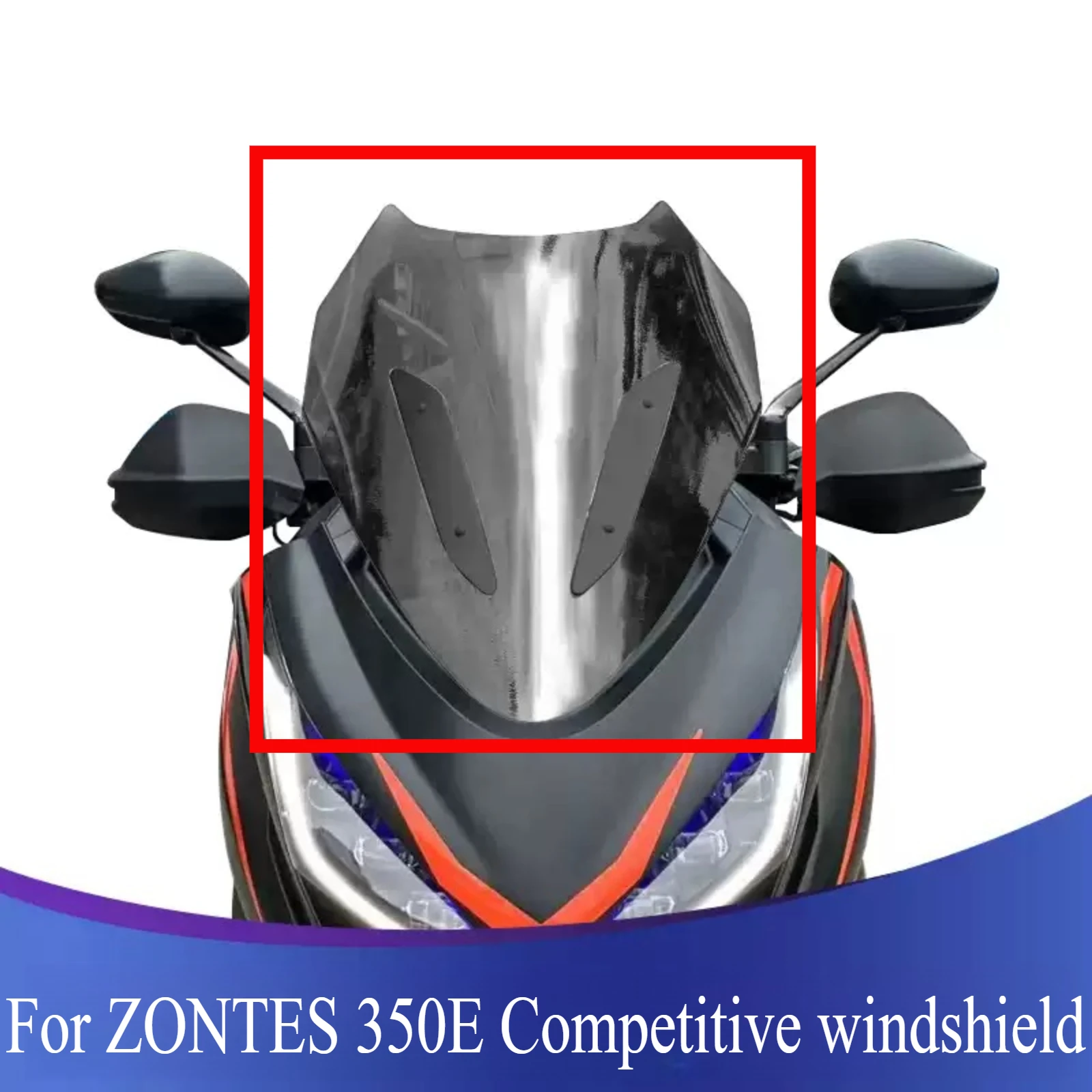 For ZONTES 350E Motorcycle Modified Windshield Wind Deflector Heightened Windshield Durable Front Glass Accessories Parts