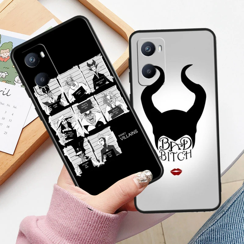 Disney Villain Witch Bad For OPPO A96 A94 A93 A77S A76 A74 A73 A72 A57S A56S A54S A53 A52 A15S A9 A5 Black Phone Case