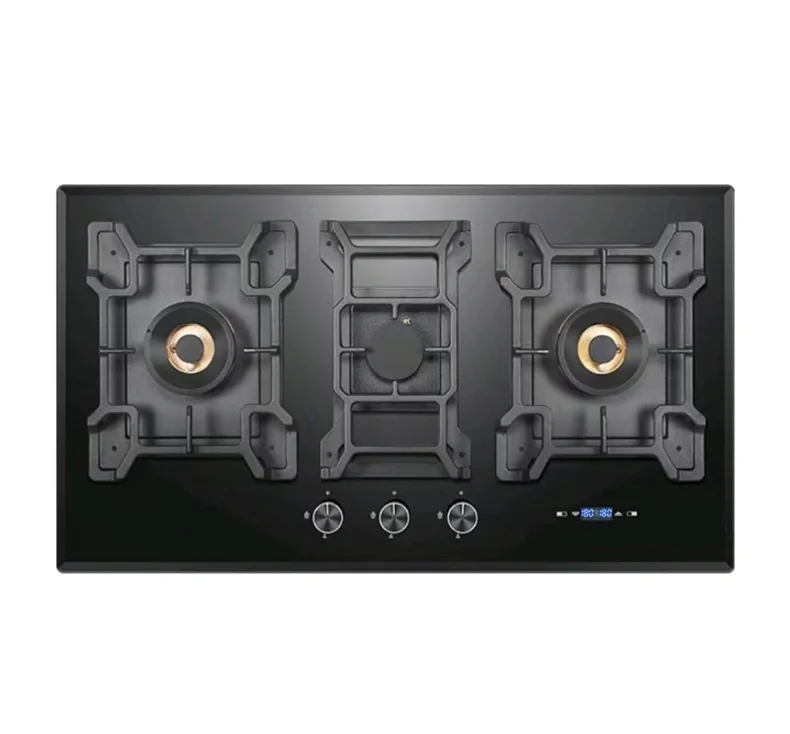 موقد غاز ذكي ذو لوحة زجاجية - موقد مدمج بسعر المصنع للمطابخ المنزلية، موفر للطاقة مع ميزات السلامة
